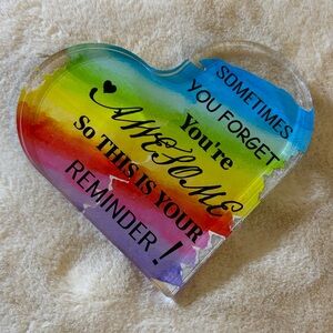 Meaningful you are awesome Quotes Acrylic Heart Block